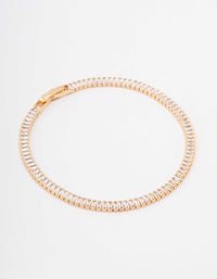 Gold Plated Crystal Baguette Tennis Bracelet - link has visual effect only