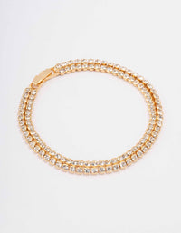 Gold Plated Brass Double Classic Tennis Bracelet - link has visual effect only