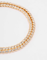 Gold Plated Brass Double Classic Tennis Bracelet - link has visual effect only