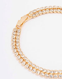 Gold Plated Brass Double Classic Tennis Bracelet - link has visual effect only