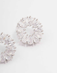 Silver Cubic Zirconia Pear Wreath Stud Earrings - link has visual effect only