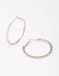 Silver Tapered Baguette Hoop Earrings - link has visual effect only