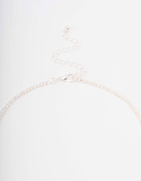 Silver Fine Ribbon Cubic Zirconia Lariat Necklace - link has visual effect only