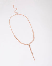 Rose Gold Dainty Ribbon Necklace - link has visual effect only