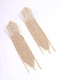 Gold Multi Chain Pointed Drop Earrings - link has visual effect only