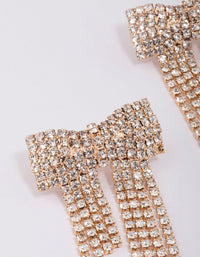 Gold Dazzling Bow Drop Earrings - link has visual effect only