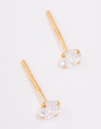 Gold Plated Sterling Silver Cubic Zirconia Srud Earrings - link has visual effect only