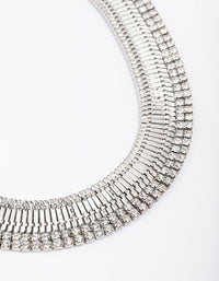 Rhodium Diamante Statement Necklace - link has visual effect only