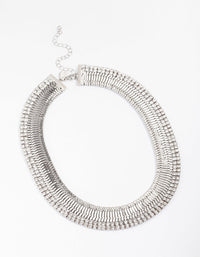 Rhodium Diamante Statement Necklace - link has visual effect only