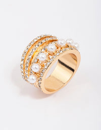 Gold Layered Pearl Band Ring - link has visual effect only