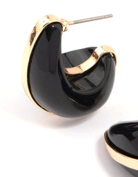 Black & Gold Teardrop Earrings - link has visual effect only