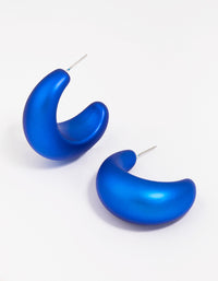 Blue Iridescent Chubby Hoop Earrings - link has visual effect only