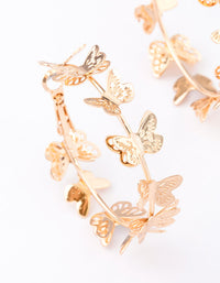 Gold Butterfly Medium Hoop Earrings - link has visual effect only