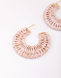 Gold Wide Wrapped Hoop Earrings - link has visual effect only