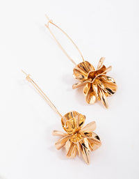 Gold Flower Burst Drop Earrings - link has visual effect only