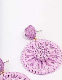Gold & Purple Wrapped Wheel Drop Earrings - link has visual effect only