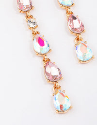 Gold Pear-Shape Stone Drop Earrings - link has visual effect only