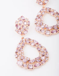 Gold Lilac Cluster Diamante Drop Earrings - link has visual effect only