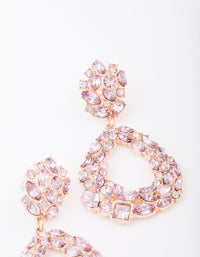 Gold Lilac Cluster Diamante Drop Earrings - link has visual effect only