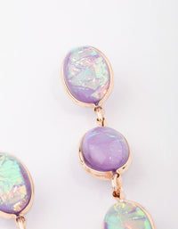 Gold Lilac Glowing Stone Drop Earrings - link has visual effect only