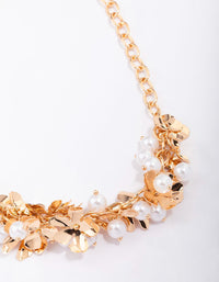 Gold Flower Cluster Statement Necklace - link has visual effect only