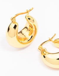 Waterproof Gold Plated Stainless Steel Full Bubble Hoop Earrings - link has visual effect only