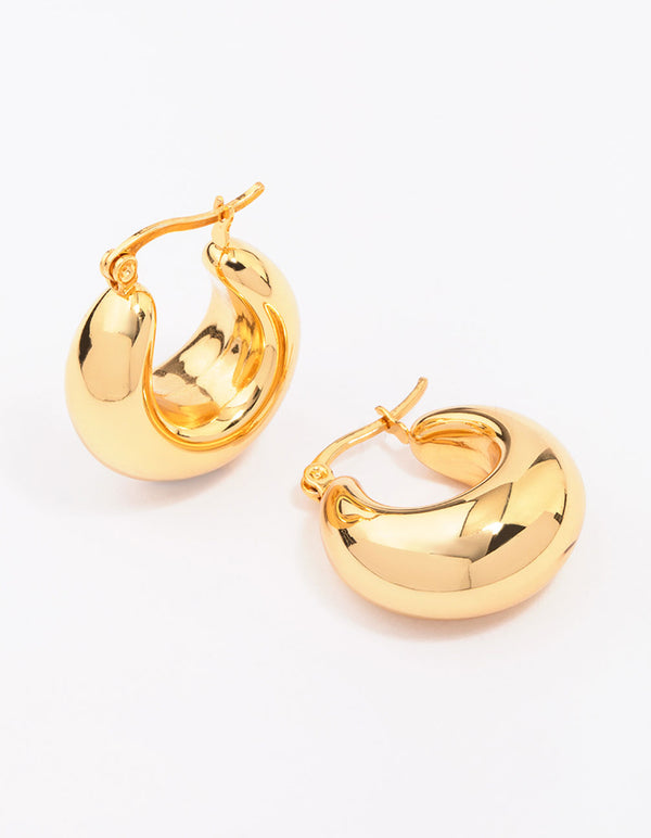 Waterproof Gold Plated Stainless Steel Full Bubble Hoop Earrings