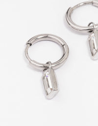 Waterproof Stainless Steel Classic Baguette Huggie Hoop Earrings - link has visual effect only