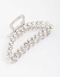 Rhodium Diamante Arched Hair Claw Clip - link has visual effect only