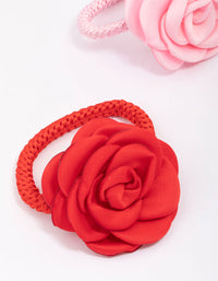 Fabric Petal Flower Hair Elastic Pack - link has visual effect only