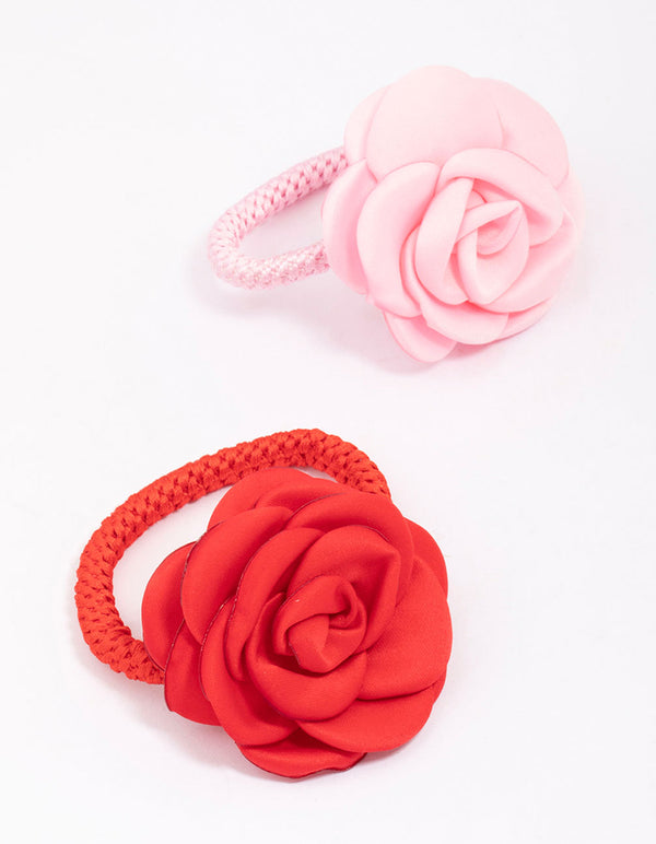 Fabric Petal Flower Hair Elastic Pack