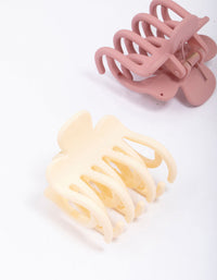 Small Two-Toned Double Grip Hair Claw Clip Pack - link has visual effect only