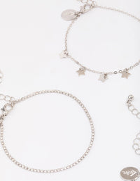 Rhodium Mini Star Bracelet 4-Pack - link has visual effect only