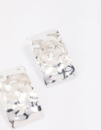 Silver Hammered Rectangular Stud Earrings - link has visual effect only