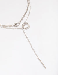 Rhodium Layered Circle Necklace - link has visual effect only