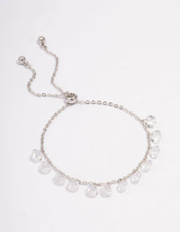 Silver Cubic Zirconia Round Charm Toggle Bracelet - link has visual effect only