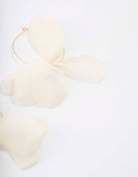 Gold & White Fine Petal Hoop Earrings - link has visual effect only