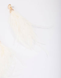 Rose Gold Textured Feather Drop Earrings - link has visual effect only