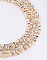 Gold Cup Chain Diamante Statement Necklace - link has visual effect only