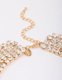 Gold Cup Chain Diamante Statement Necklace - link has visual effect only