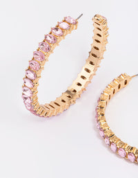 Gold Navette Diamante Hoop Earrings - link has visual effect only