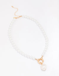 Gold Organic Pearl Pendant Necklace - link has visual effect only