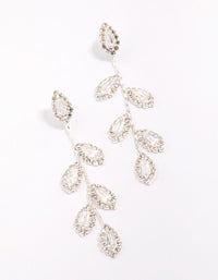 Silver Diamante Leaf Drop Earrings - link has visual effect only