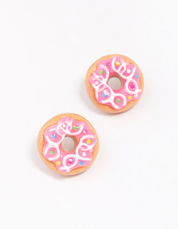 Pink Doughnut Stud Earrings