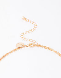 Gold Double Chain Circle Pendant Layered Necklace - link has visual effect only