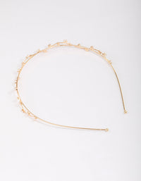 Gold Cubic Zirconia Dainty Vine Headband - link has visual effect only