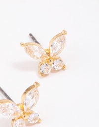 Gold Diamante Butterfly Stud Earrings - link has visual effect only