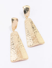 Gold Hammered Tapered Drop Earrings - link has visual effect only