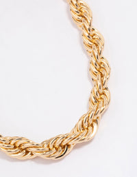 Gold Spiral Thick Chain Necklace - link has visual effect only