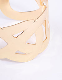 Gold Large Intertwined Wrist Cuff - link has visual effect only